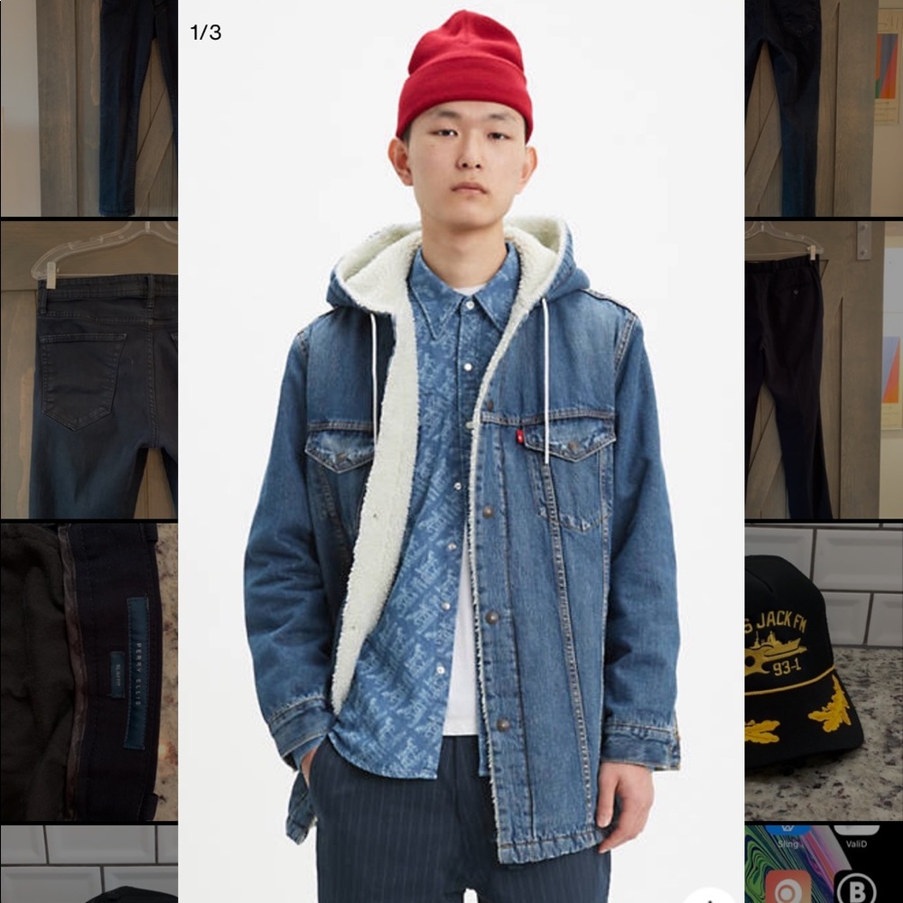 Levi’s hooded Sherpa denim jacket NWT (Size M)